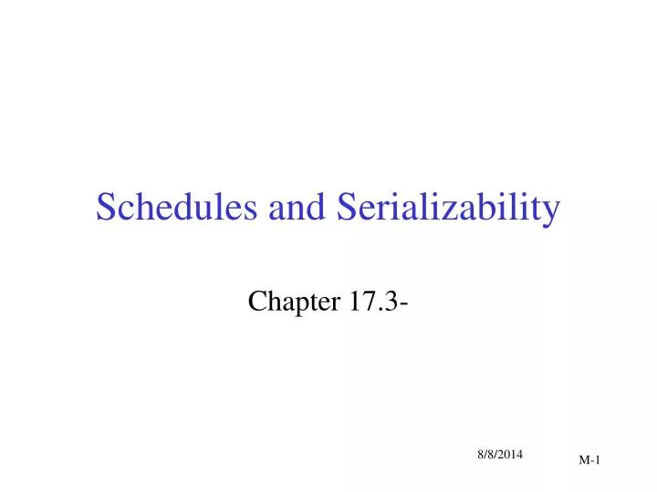schedules and serializability
