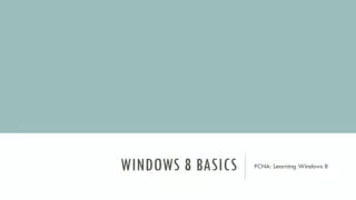 Windows 8 basics