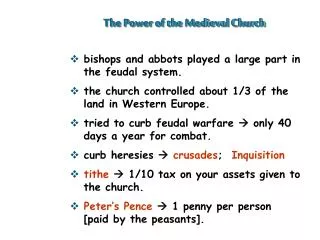 The Power of the Medieval Church