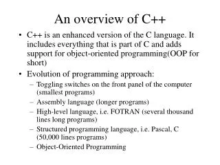 An overview of C++