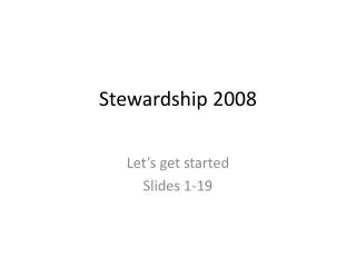 Stewardship 2008