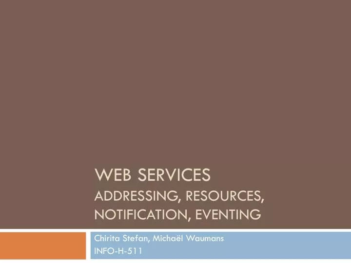 web services addressing resources notification eventing