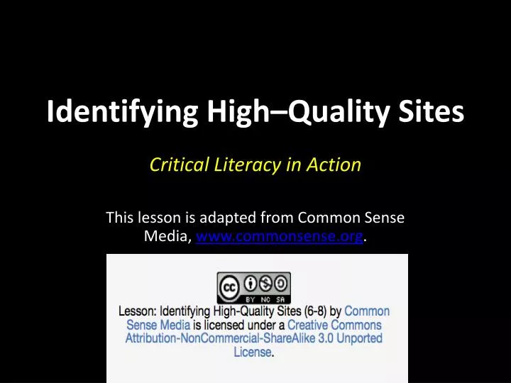 identifying high quality sites