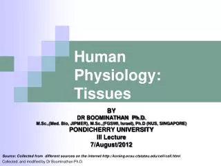 Human Physiology: Tissues