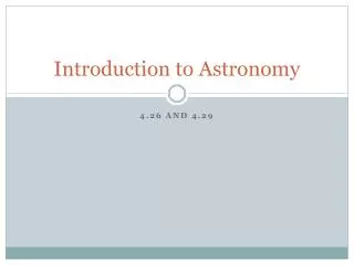 Introduction to Astronomy