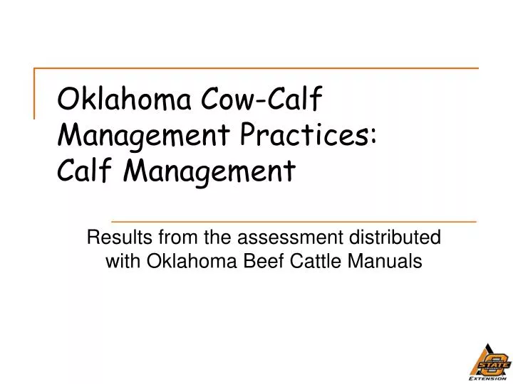 oklahoma cow calf management practices calf management