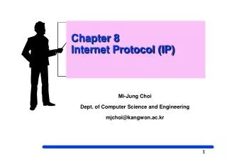 Chapter 8 Internet Protocol (IP)