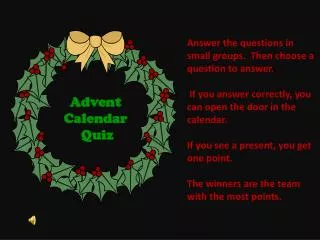Advent Calendar Quiz
