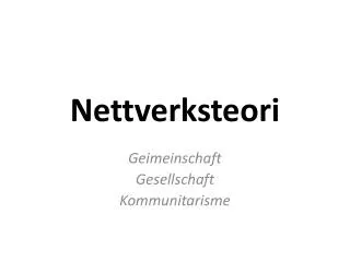 nettverksteori