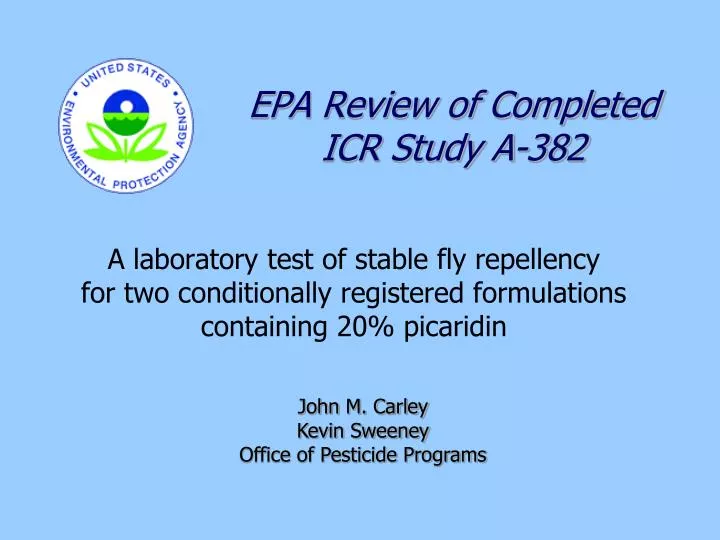epa review of completed icr study a 382