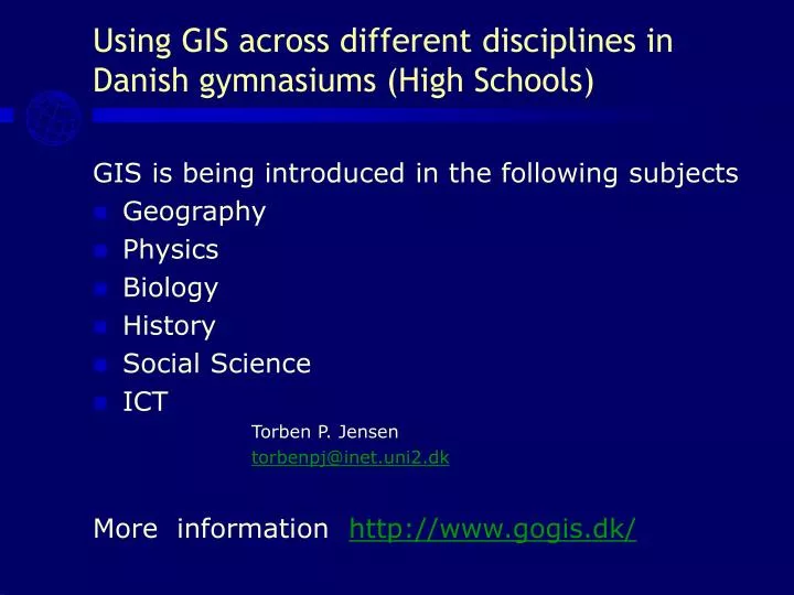 using gis across different disciplines in danish gymnasiums high schools