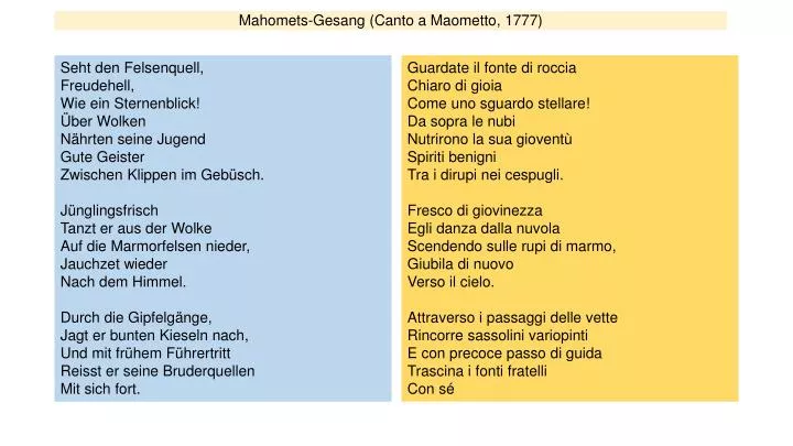 mahomets gesang canto a maometto 1777