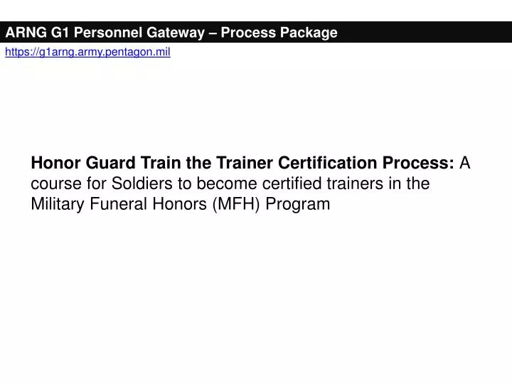 arng g1 personnel gateway process package