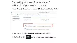 Connecting Windows 7 or Windows 8 to HutchinsOpen Wireless Network