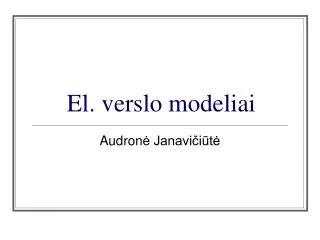 el verslo modeliai
