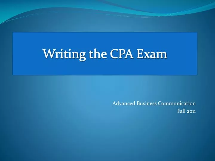 writing the cpa exam