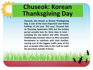 Chuseok : Korean Thanksgiving Day