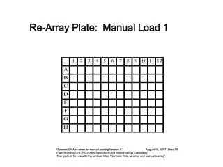 Re-Array Plate: Manual Load 1