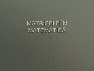 matricele n matematic