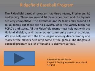 Ridgefield Baseball Program
