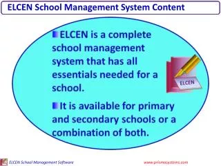 ELCEN School Management System Content