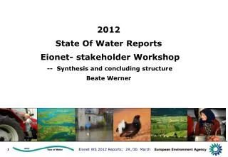 2012 State Of Water Reports Eionet- stakeholder Workshop -- Synthesis and concluding structure