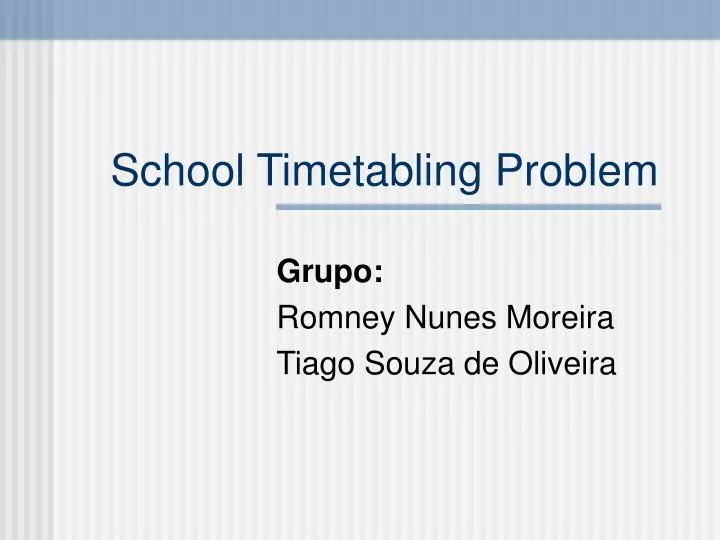 school timetabling problem