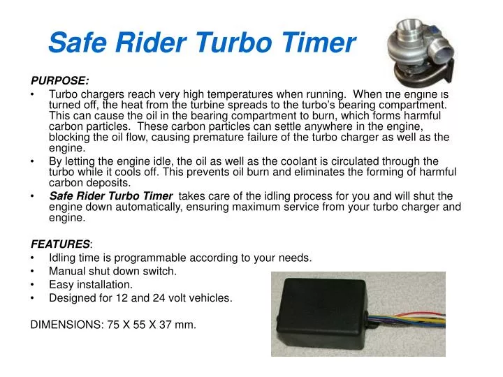 safe rider turbo timer