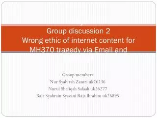 triSya Group discussion 2 Wrong ethic of internet content for MH370 tragedy via Email and 9gag