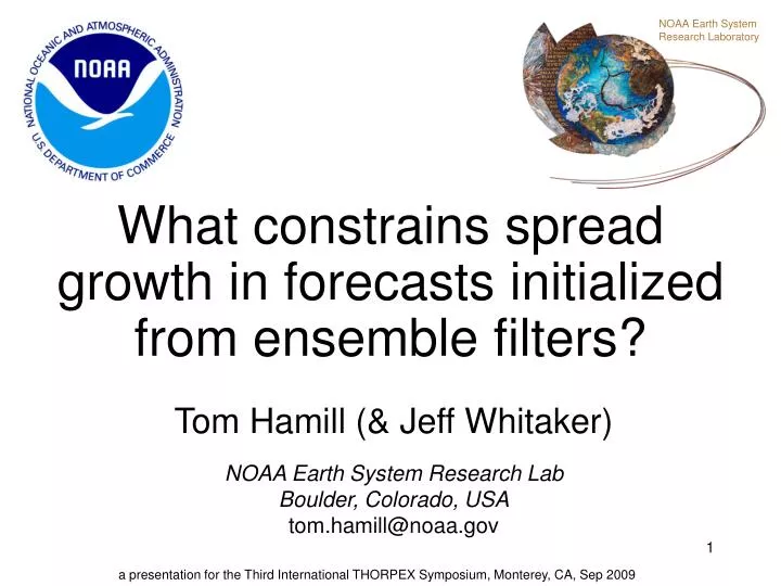 what constrains spread growth in forecasts initialized from ensemble filters