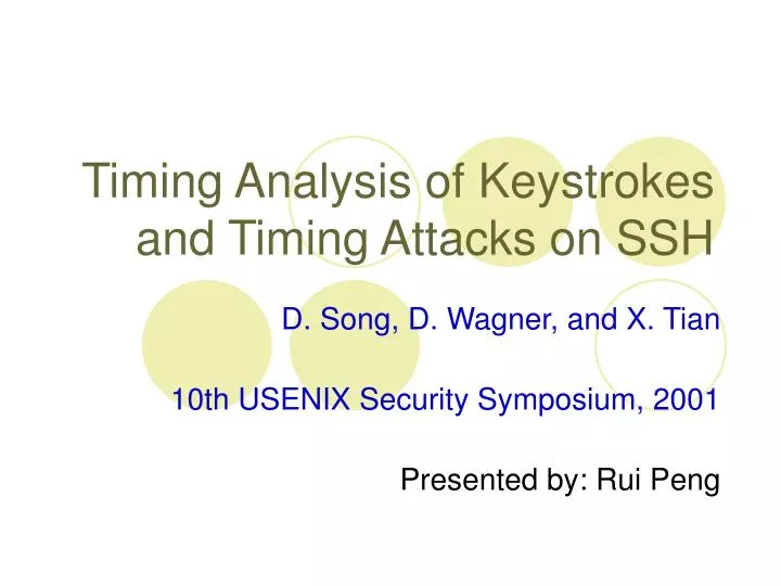 timing analysis of keystrokes and timing attacks on ssh