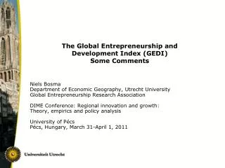 The Global Entrepreneurship and Development Index (GEDI) Some Comments