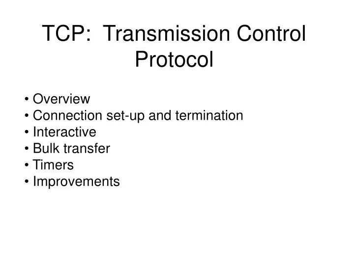 tcp transmission control protocol