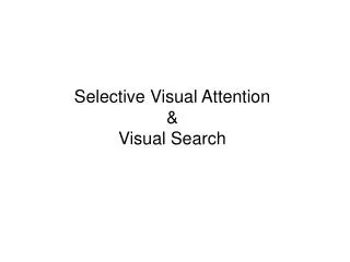 Selective Visual Attention &amp; Visual Search