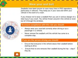 Wear your seat belt