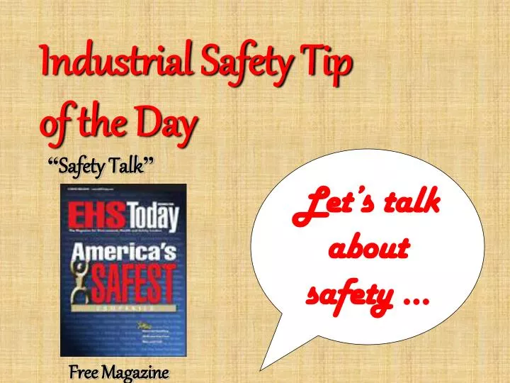 industrial safety tip of the day