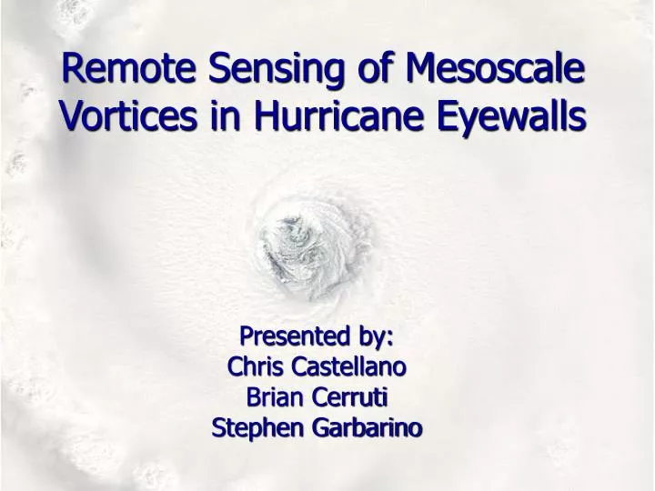 remote sensing of mesoscale vortices in hurricane eyewalls