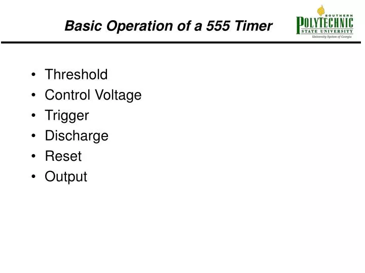 basic operation of a 555 timer