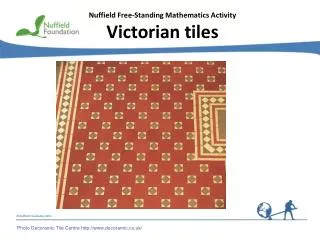 Nuffield Free-Standing Mathematics Activity Victorian tiles