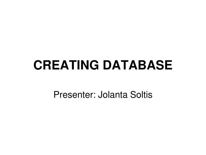 creating database