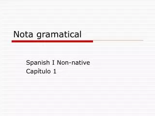Nota gramatical