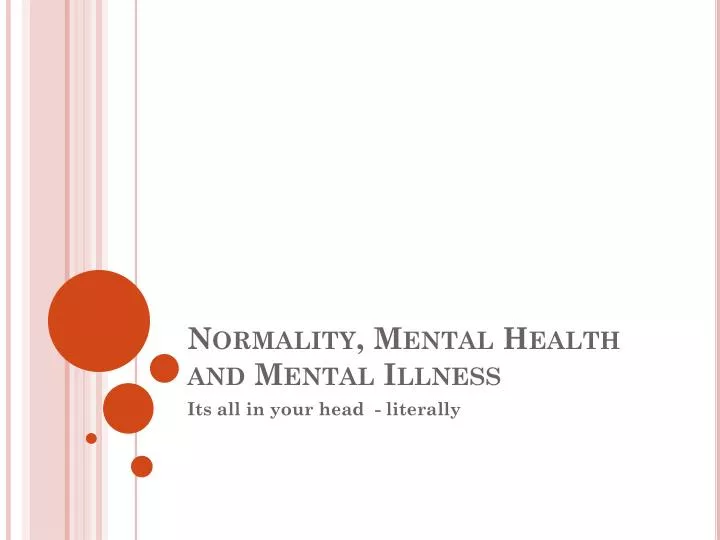 normality mental health and mental illness