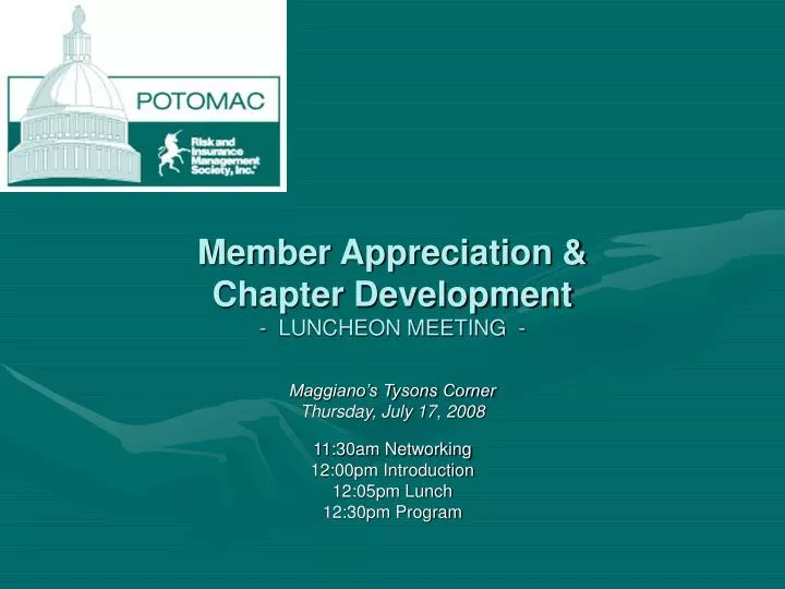 member appreciation chapter development luncheon meeting