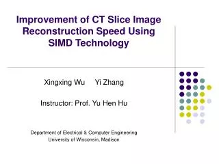 Improvement of CT Slice Image Reconstruction Speed Using SIMD Technology