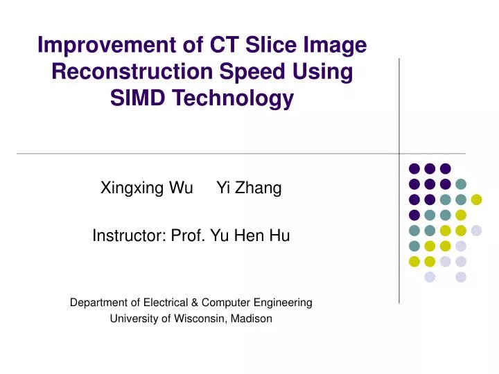 improvement of ct slice image reconstruction speed using simd technology