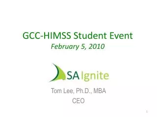 GCC-HIMSS Student Event February 5, 2010