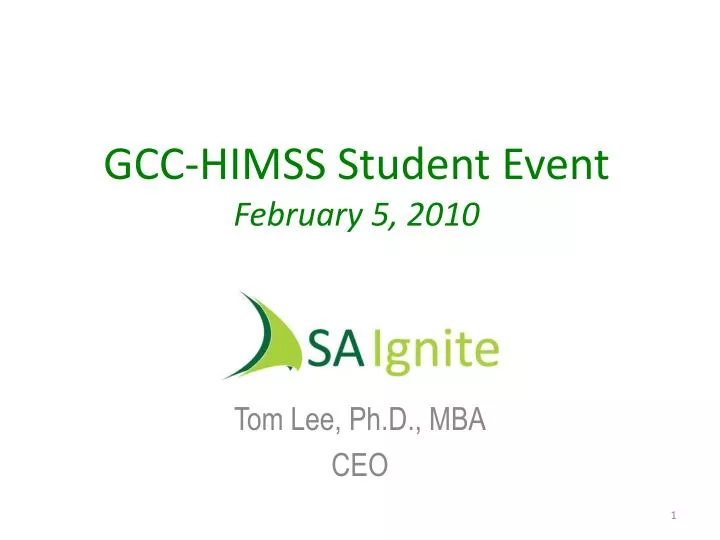 gcc himss student event february 5 2010