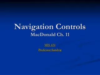Navigation Controls MacDonald Ch. 11