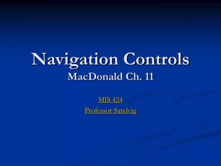 navigation controls macdonald ch 11