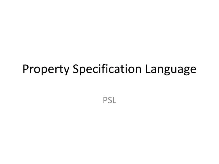 property specification language
